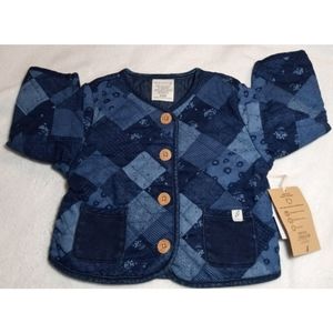Kids Blue Patchwork Jacket